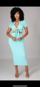 Mint Cotton Skirt Set