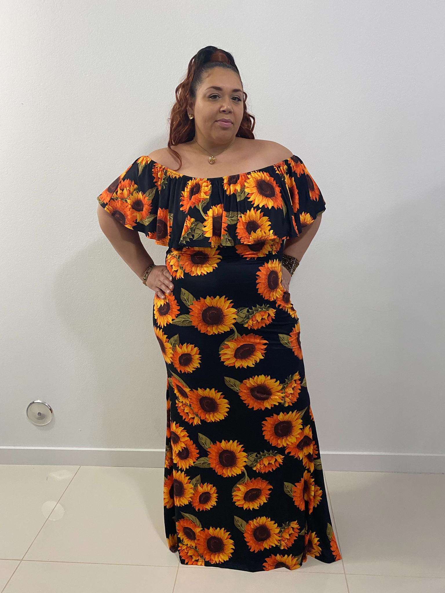 black sunflower dress Black sunflower dress – Stylish Stitches