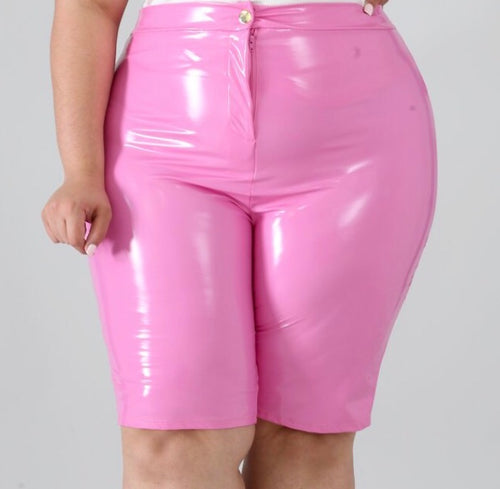 Bubblegum latex shorts