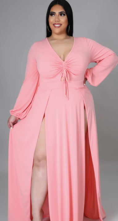 Maxine Maxi with splits-Coral