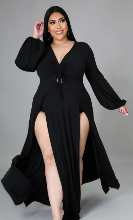 Maxine Maxi with splits-Black