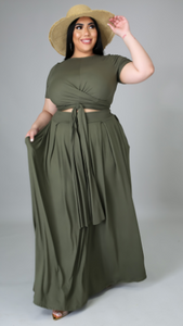 Olivia Skirt set- Olive