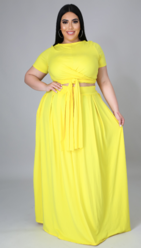 Olivia Skirt Set- Yellow