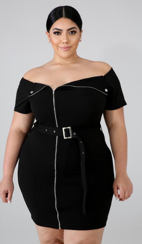 Unzip Me Body-con Black Dress