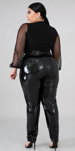 Black stretch Latex Pants