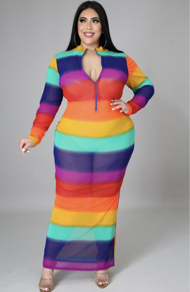 plus size rainbow maxi dress Taste the Rainbow Dress – Stylish Stitches