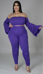 Runche Pant Set-Violet