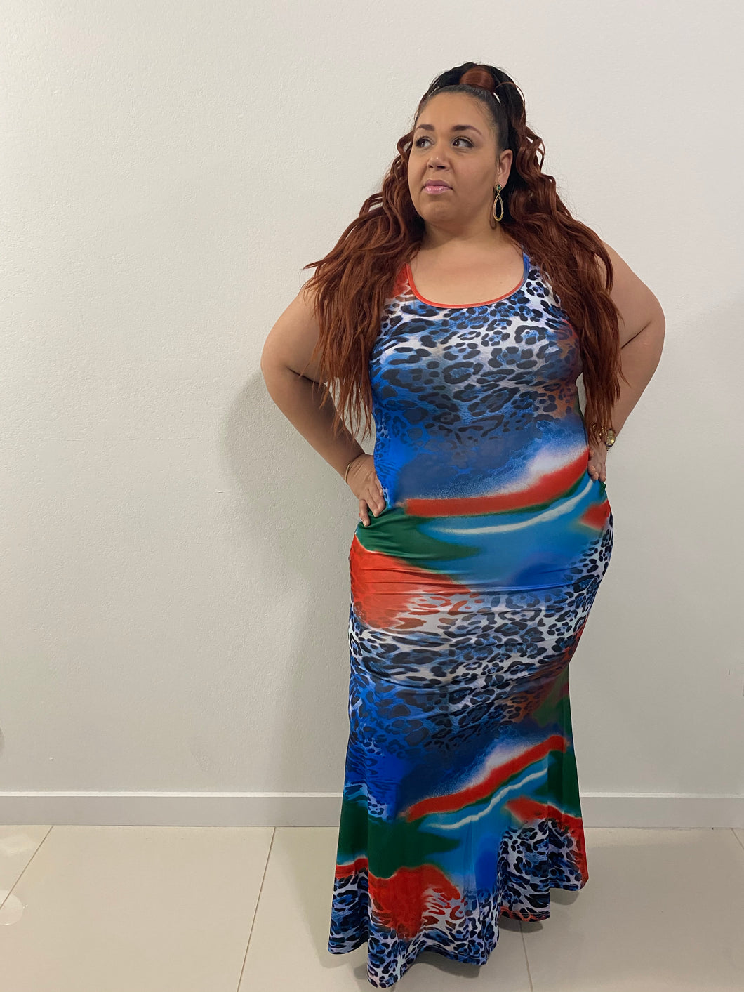 Mermaid leopard dress